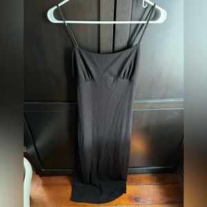 Black maxi spaghetti strap dress